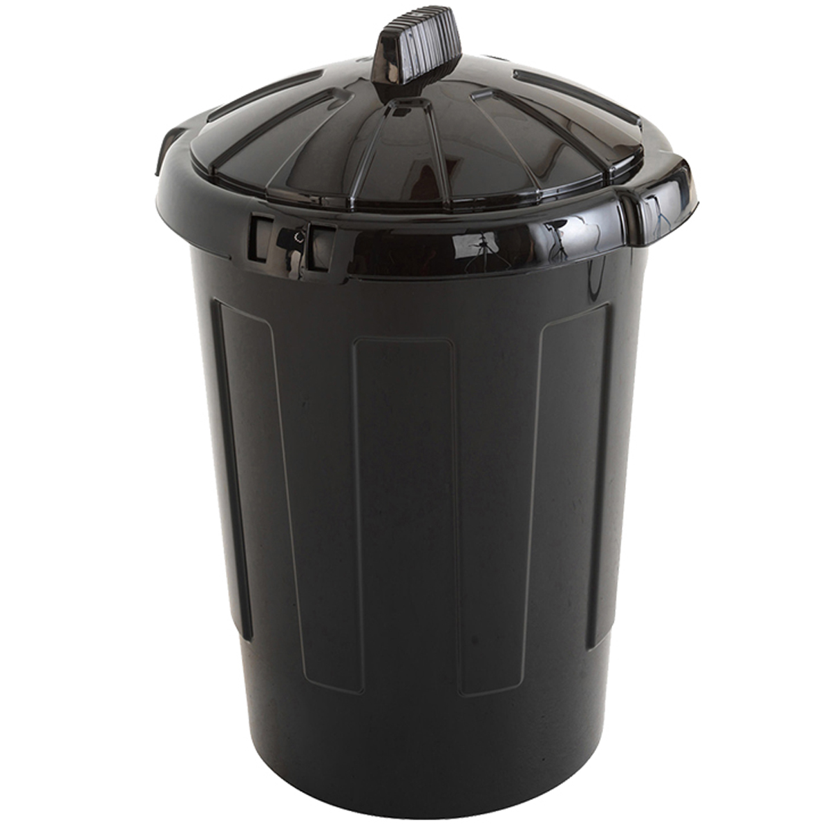 BIN WITH LID PLASTIC 70L BLACK