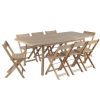 INVENTIV WOODEN TABLE SET WITH 8 FOLDING CHAIRS AKAKIA