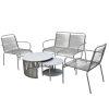 GARDEN LIVING SILVER 1 TWO SEATER SOFA, 2 ARMCHAIRS, 1 TABLE