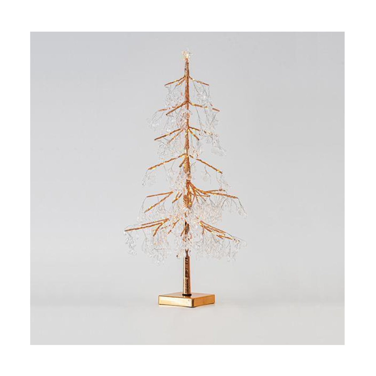 BATTERY CHRISTMAS TREE ACRYLIC COPPER 60CM