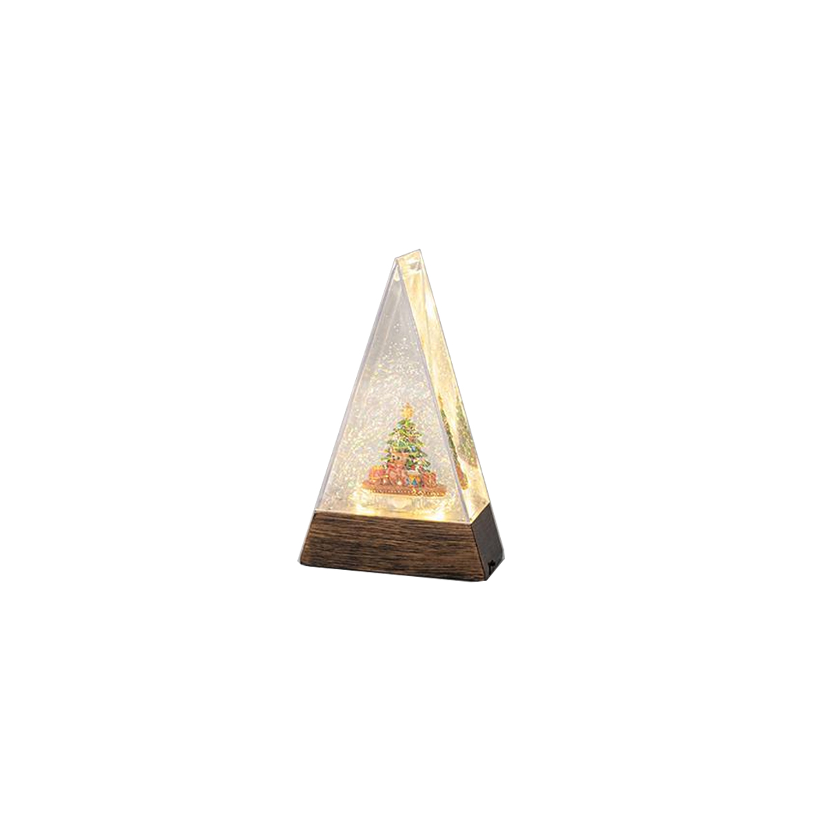 PLASTIC CONE WITH CHRISTMAS DECORATION INSIDE
