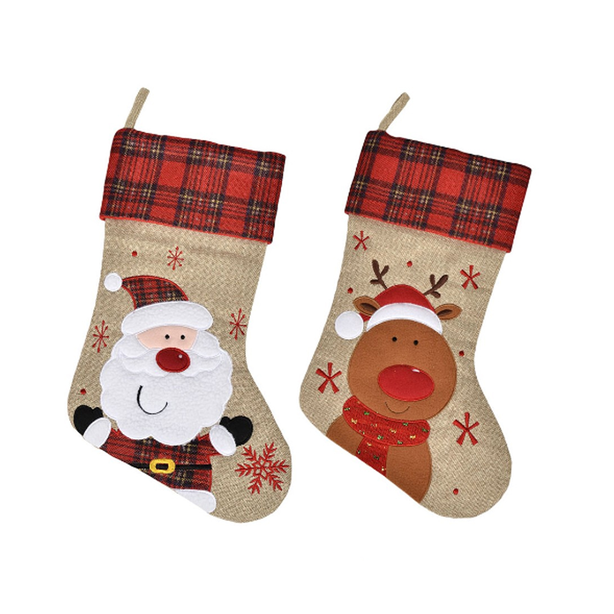 CHRISTMAS STOCKING SNOWMAN/SAINT 45CM