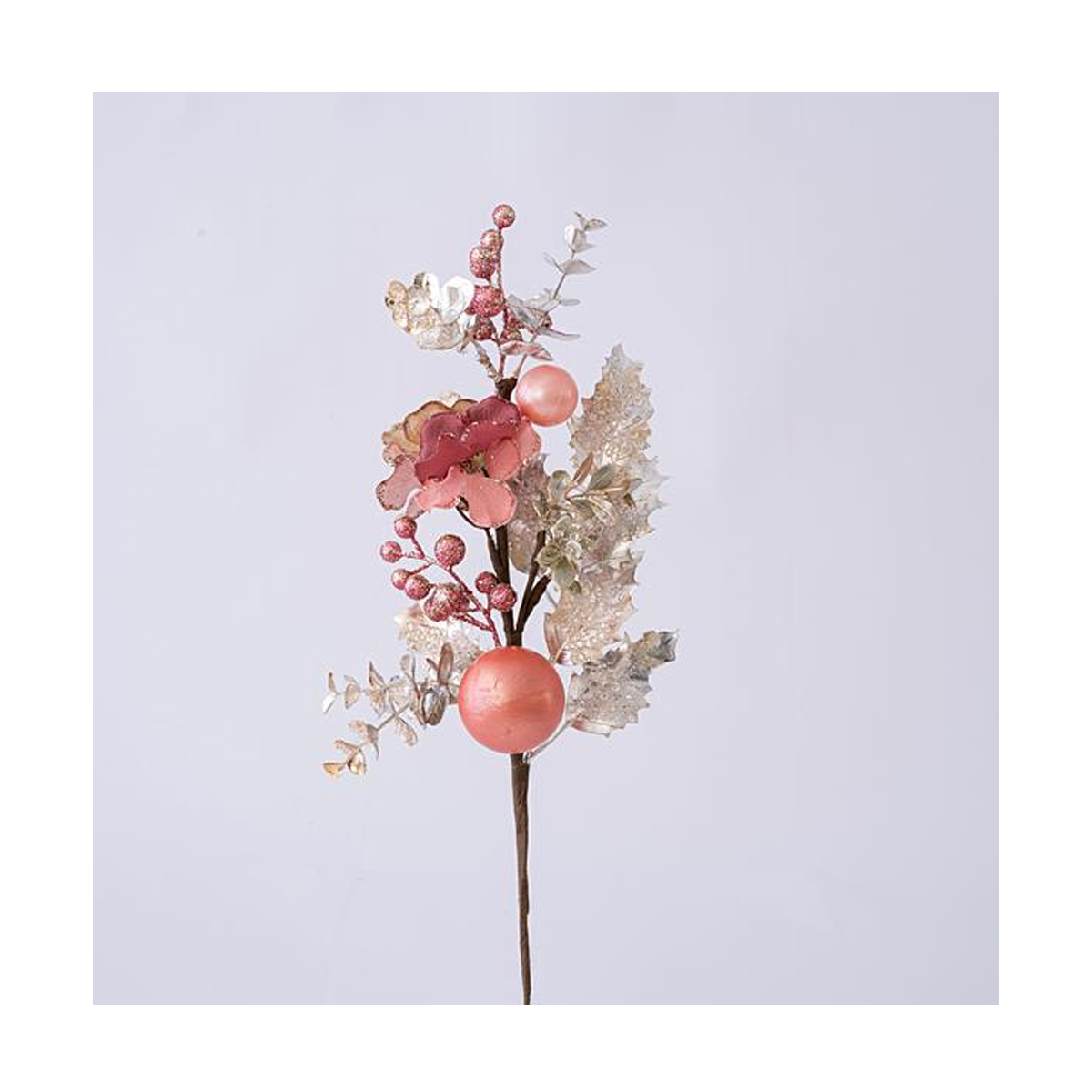 ΧΡΙΣΤΟΥΓΕΝΝΙΑΤΙΚΟ ΚΛΑΔΙ ΜΕ ΡΟΖ ΚΑΙ ΣΑΜΠΑΝΙ ΔΙΑΚΟΣΜΗΤΙΚΑ 41CM