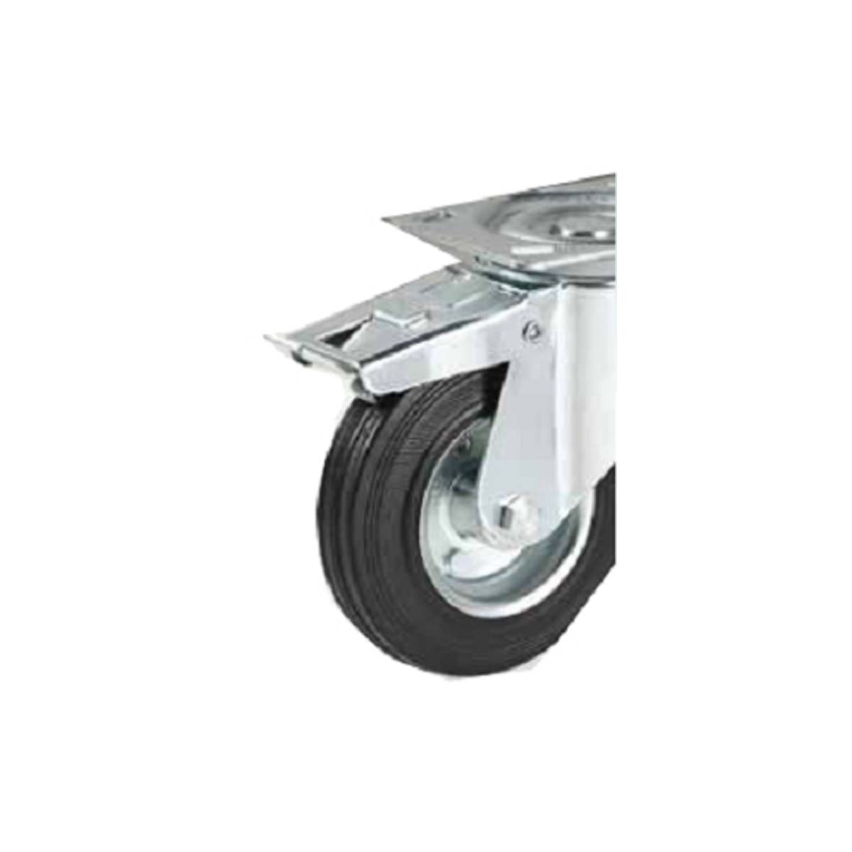 WHEEL WITH FLANGE AND STOPPER EPBS / 2 RUBBER BLACK