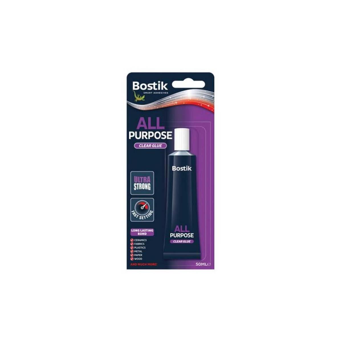 BOSTIK UNIVERSAL ADHESIVE GLUE & FIX TRANSPARENT
