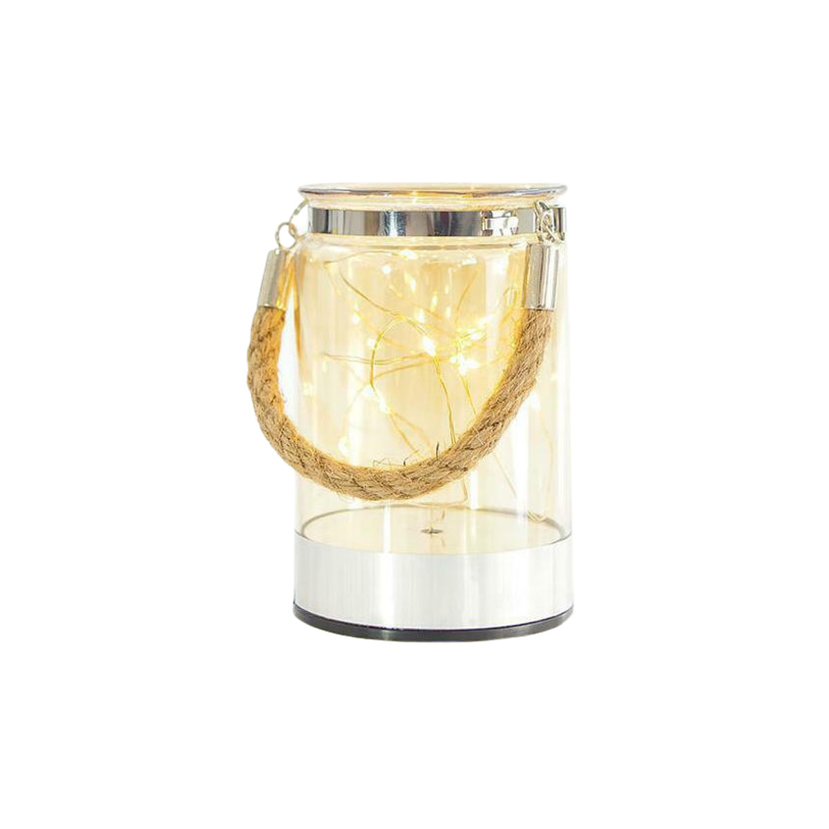 CHRISTMAS GLASS LAMP WITH LED LIGHTING, AMBER COLOR