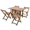 WOODEN TABLE SET WITH 4 FOLDING CHAIRS AKAKIA