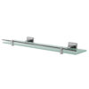 ARCTIC GLASS BATHROOM SHELF WITH SILVER METAL SUPPORT