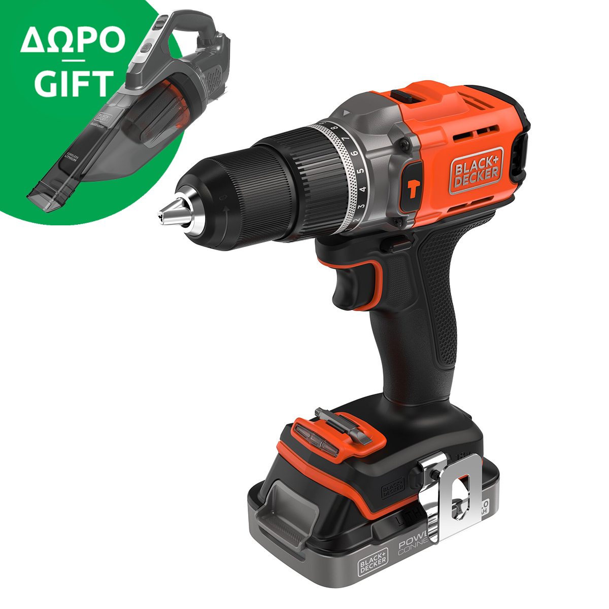 BLACK + DECKER ΚΡΟΥΣΤΙΚΟ ΔΡΑΠΑΝΟΚΑΤΣΑΒΙΔΟ 18V 1X2AH ΜΠΑΤΑΡΙΑ