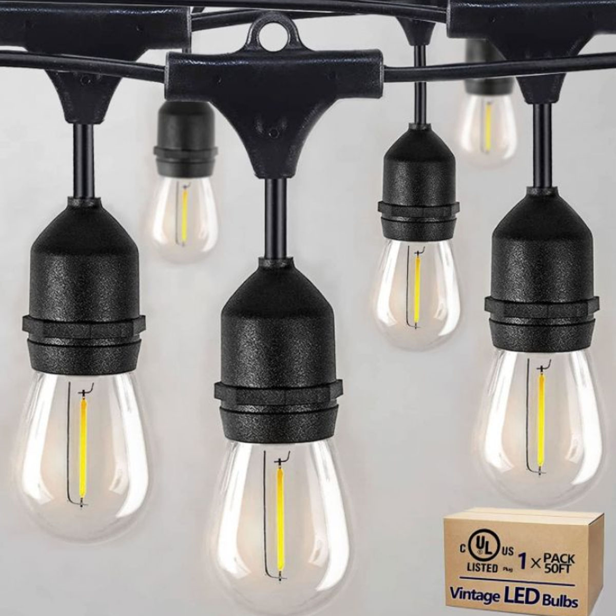 LED STRING LIGHT 15, 15M BULBS E27 + 1 SPARE IP45 SL-S14 AC