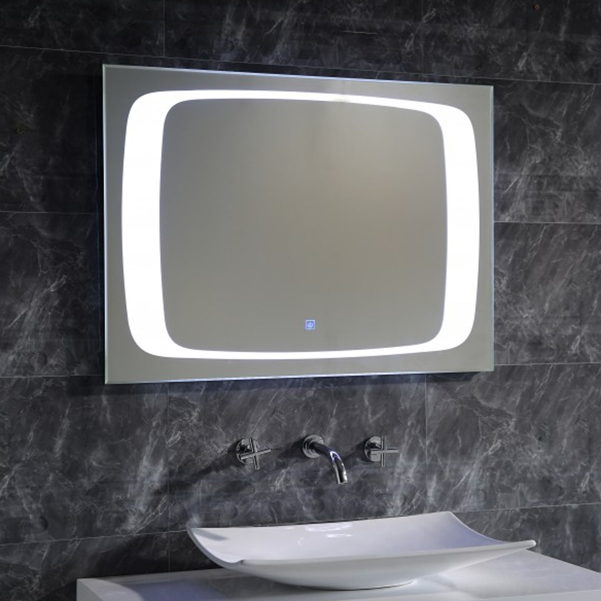 INTER CERAMIC BATHROOM MIRROR WITH LIGHTING ICL1594 80X60CM