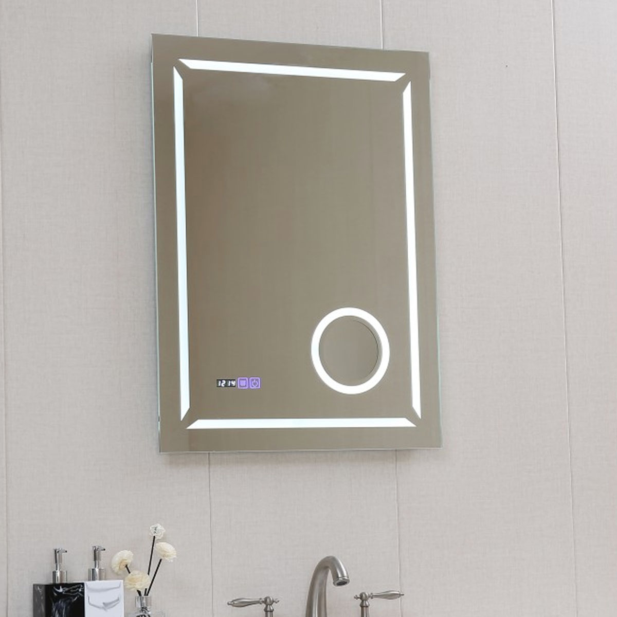 INTER CERAMIC ΚΑΘΡΕΦΤΗΣ ΜΠΑΝΙΟΥ ΜΕ ΦΩΤΙΣΜΟ ΚΑΙ ΡΟΛΟΙ ICL1809 60X80CM