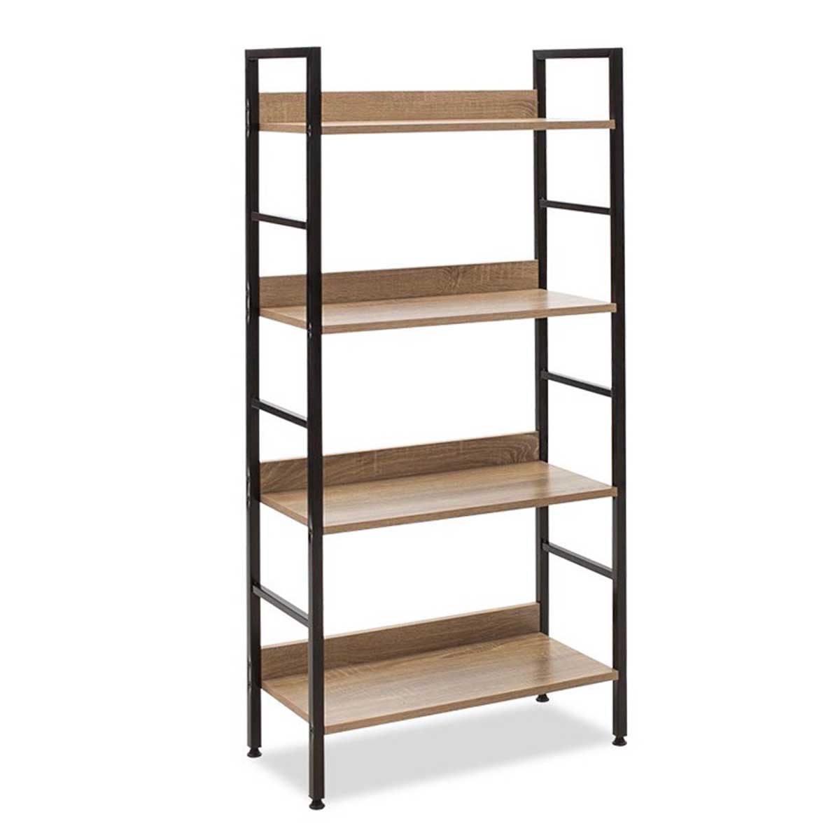 RAMON WOODEN LIBRARY WITH METAL FRAME 60Χ28Χ125,5CM
