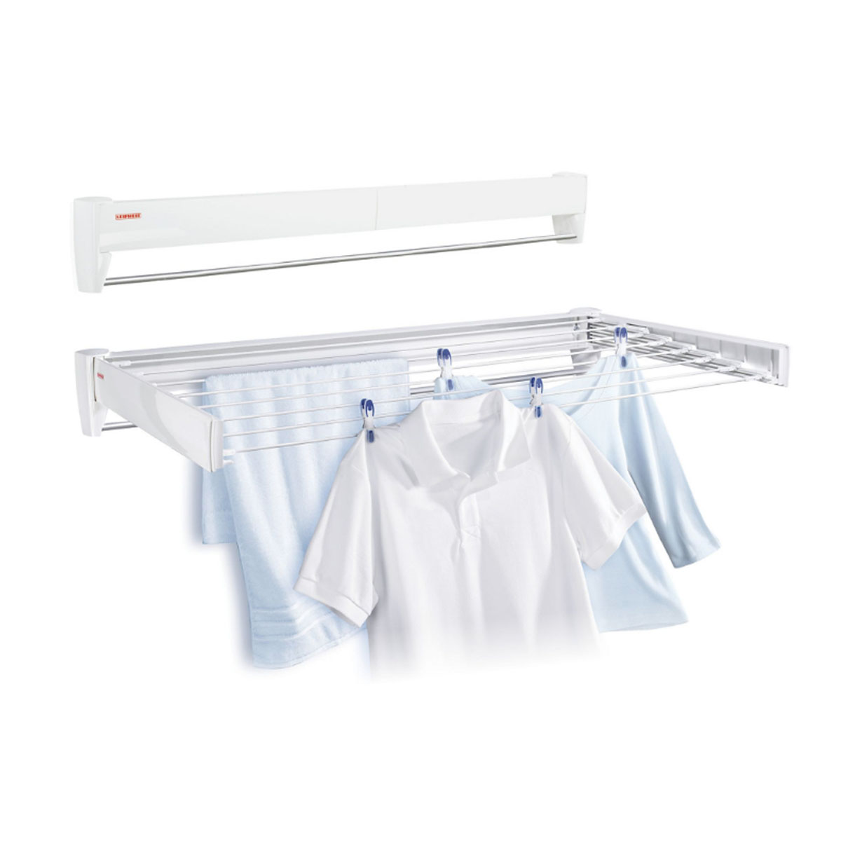 LEIFHEIT WALL-MOUNTED CLOTHES DRYER OPENING 8 ROPE 90CM 8.10M WHITE