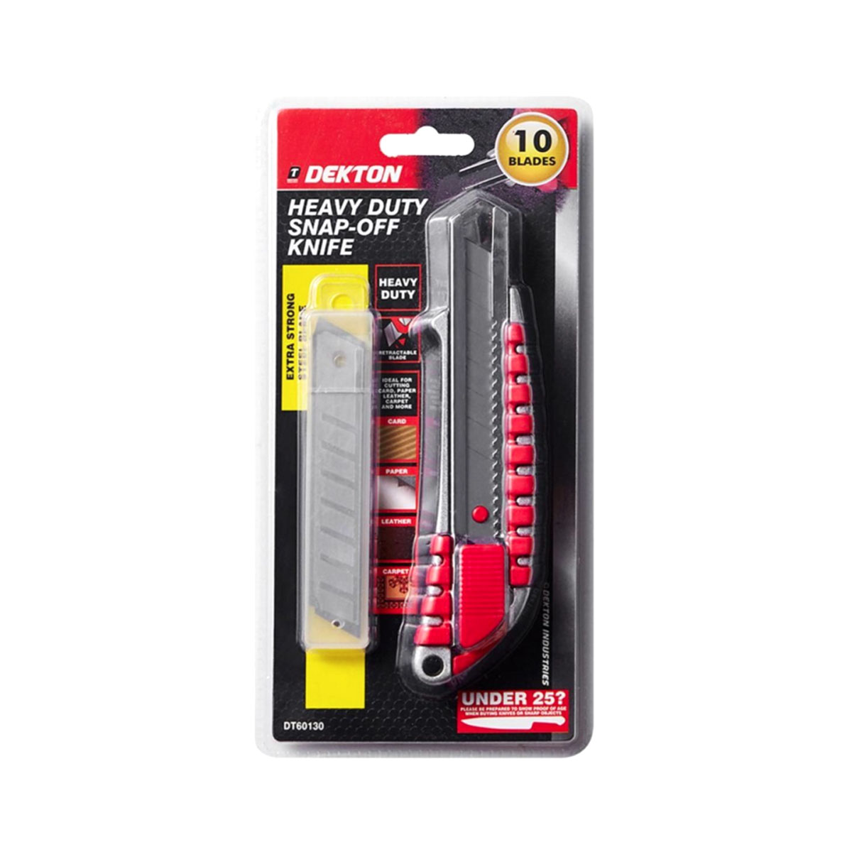 DEKTON PAPER CUTTER KNIFE WITH 10 REPLACEMENT BLADES