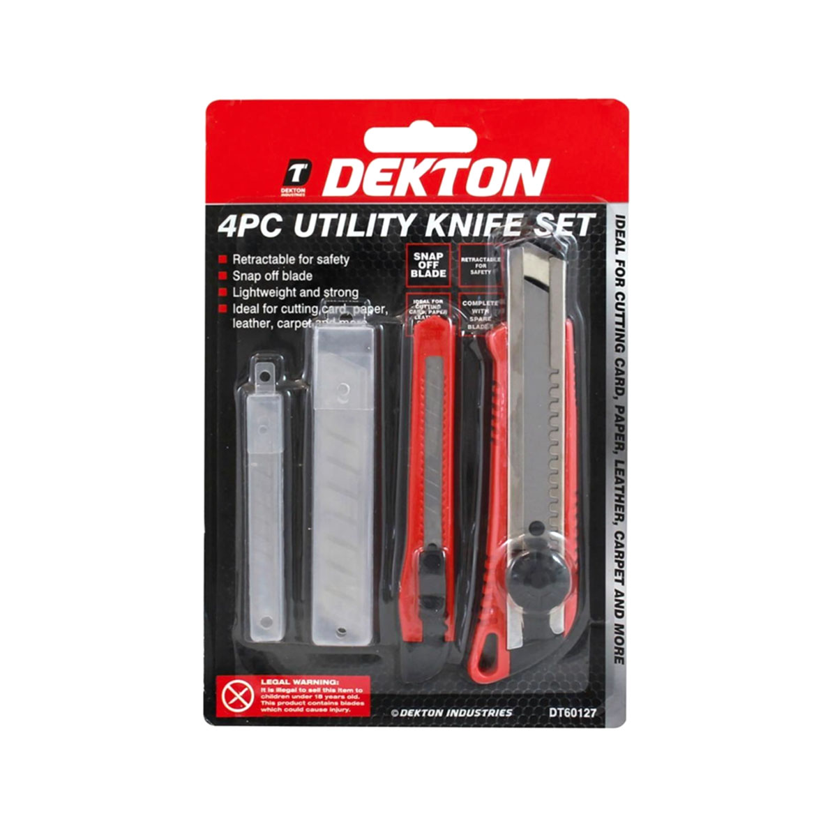 DEKTON 2 PAPER CUTTERS 9MM + 18MM WITH 10 REPLACEMENT BLADES