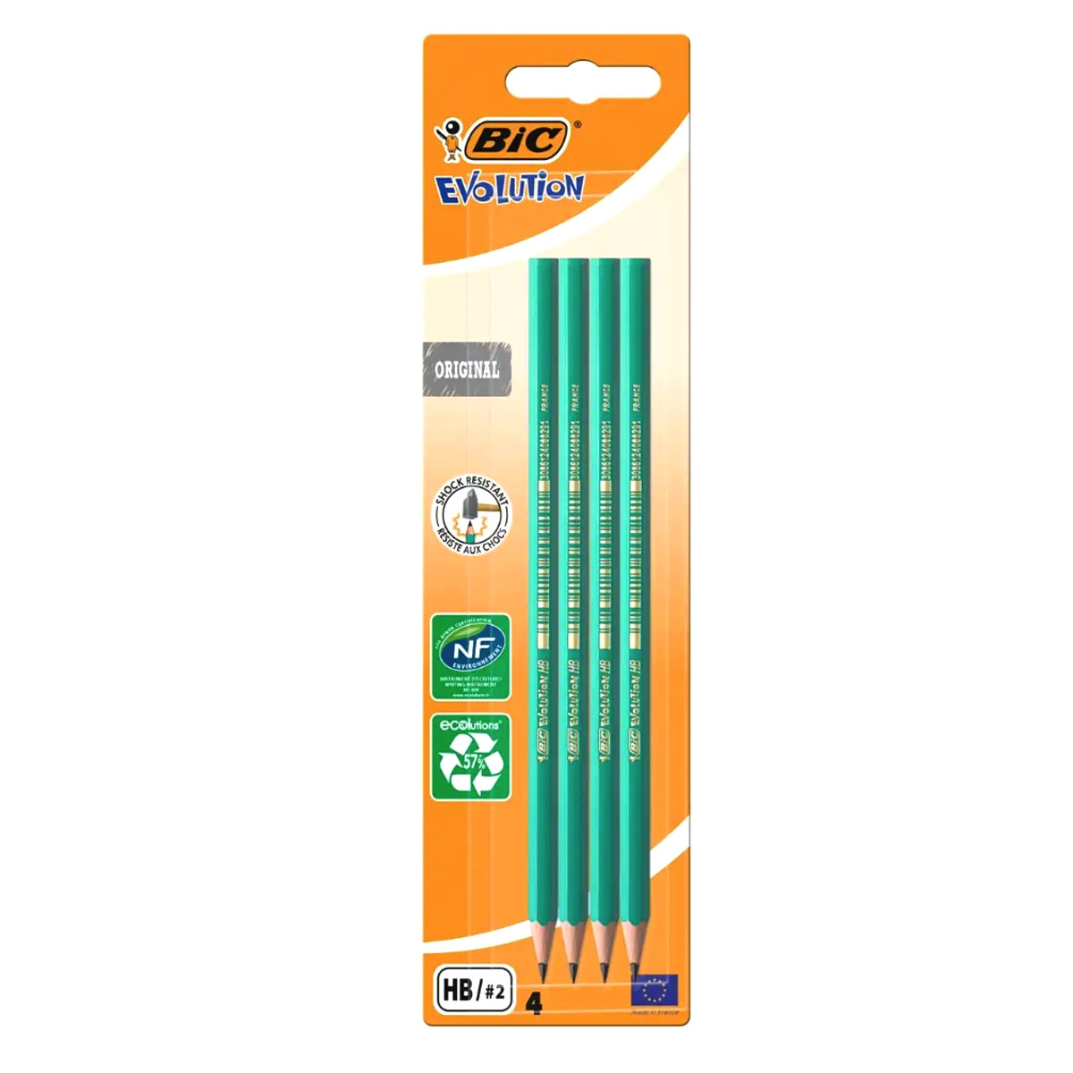 BIC EVOLUTION ECO PENCILS HB 4PCS
