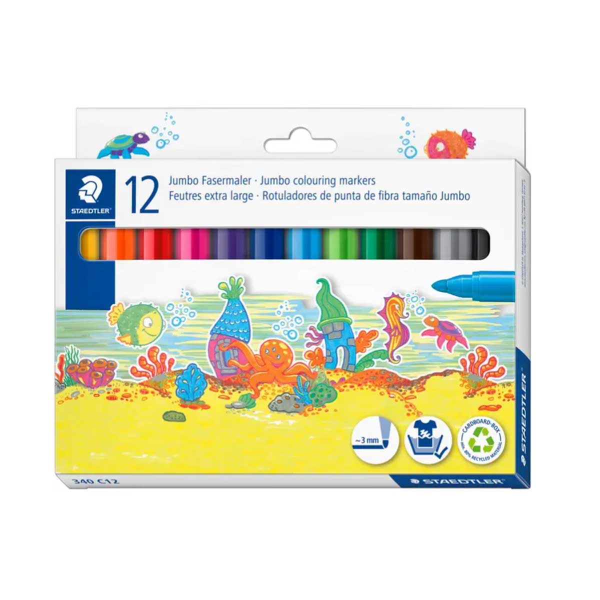 STAEDTLER JUMBO ART MARKER WITH CASE 12PCS