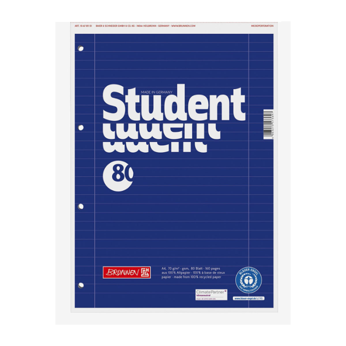 BRUNNEN WRITING NOTEBOOK A4 80 SHEETS