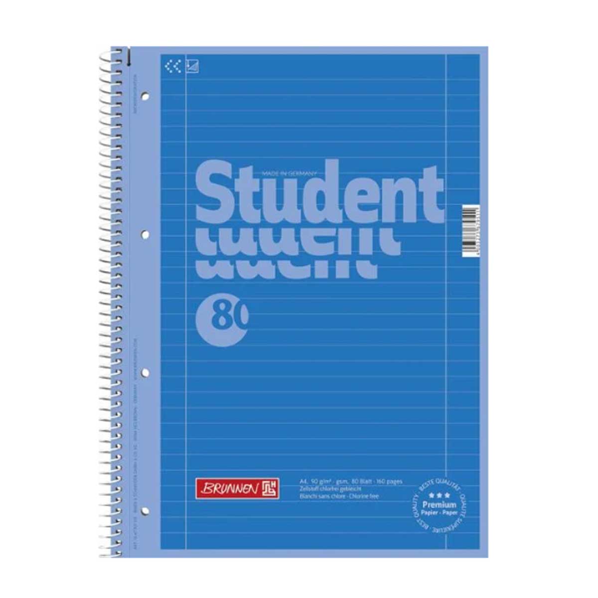 BRUNNEN REFILL WRITING NOTEBOOK A4 SPIRAL 80 SHEETS