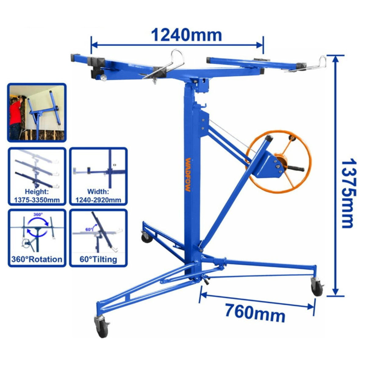 WADFOW ΠΑΓΚΟΣ ΑΝΥΨΩΣΗΣ ΓΥΨΟΣΑΝΙΔΑΣ 1375-3350MM 68KG