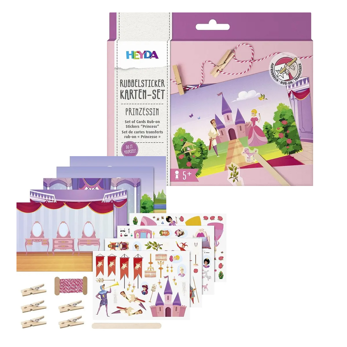 HEYDA STICKERS AND CARDS RUB ON STICKER PRINCESS 5Y+