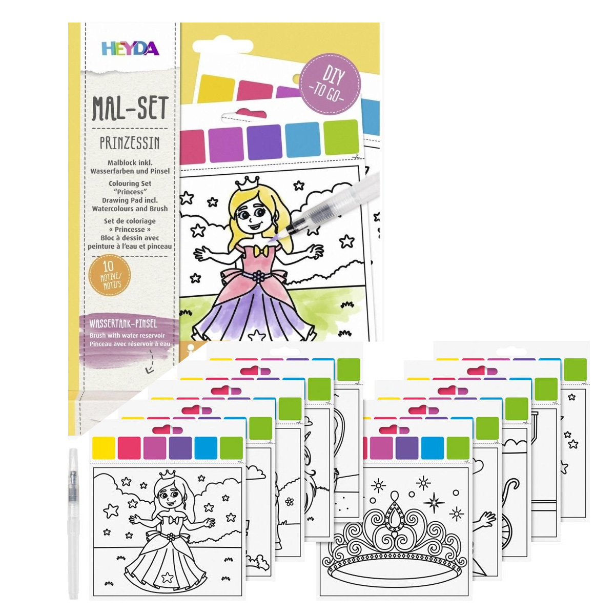 HEYDA WATERCOLOR COLORING SET PRINCESS 5Y+