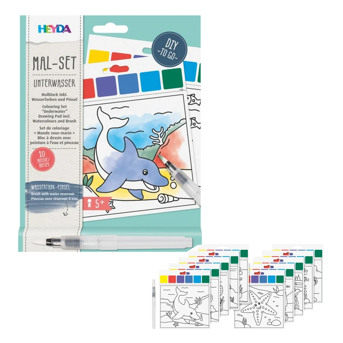 HEYDA WATER-BASED COLORING SET UNDERWATER LIFE 5Y+