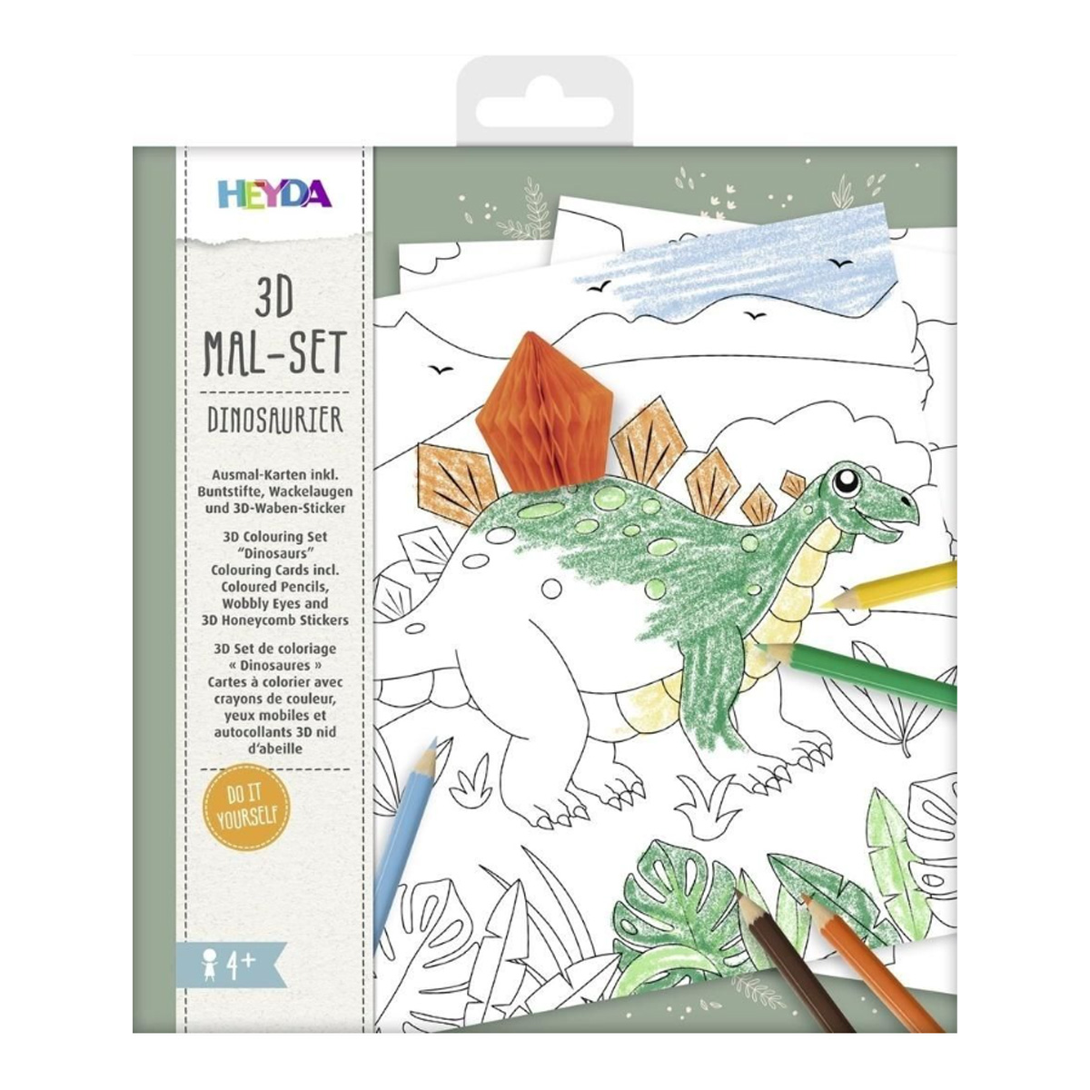 HEYDA 3D COLORING SET DINOSAURS 4Y+