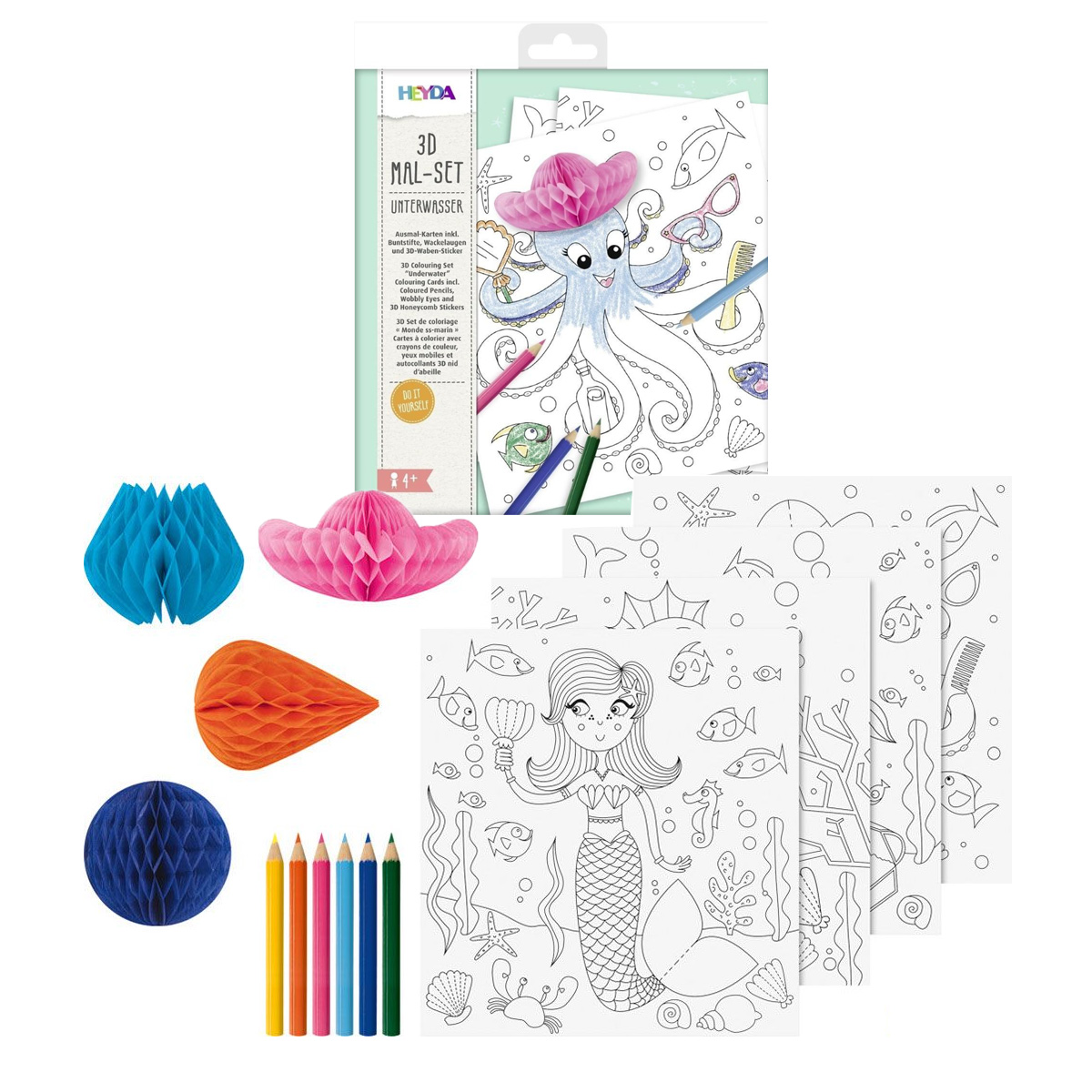 HEYDA 3D COLORING SET UNDERWATER LIFE 4Y+
