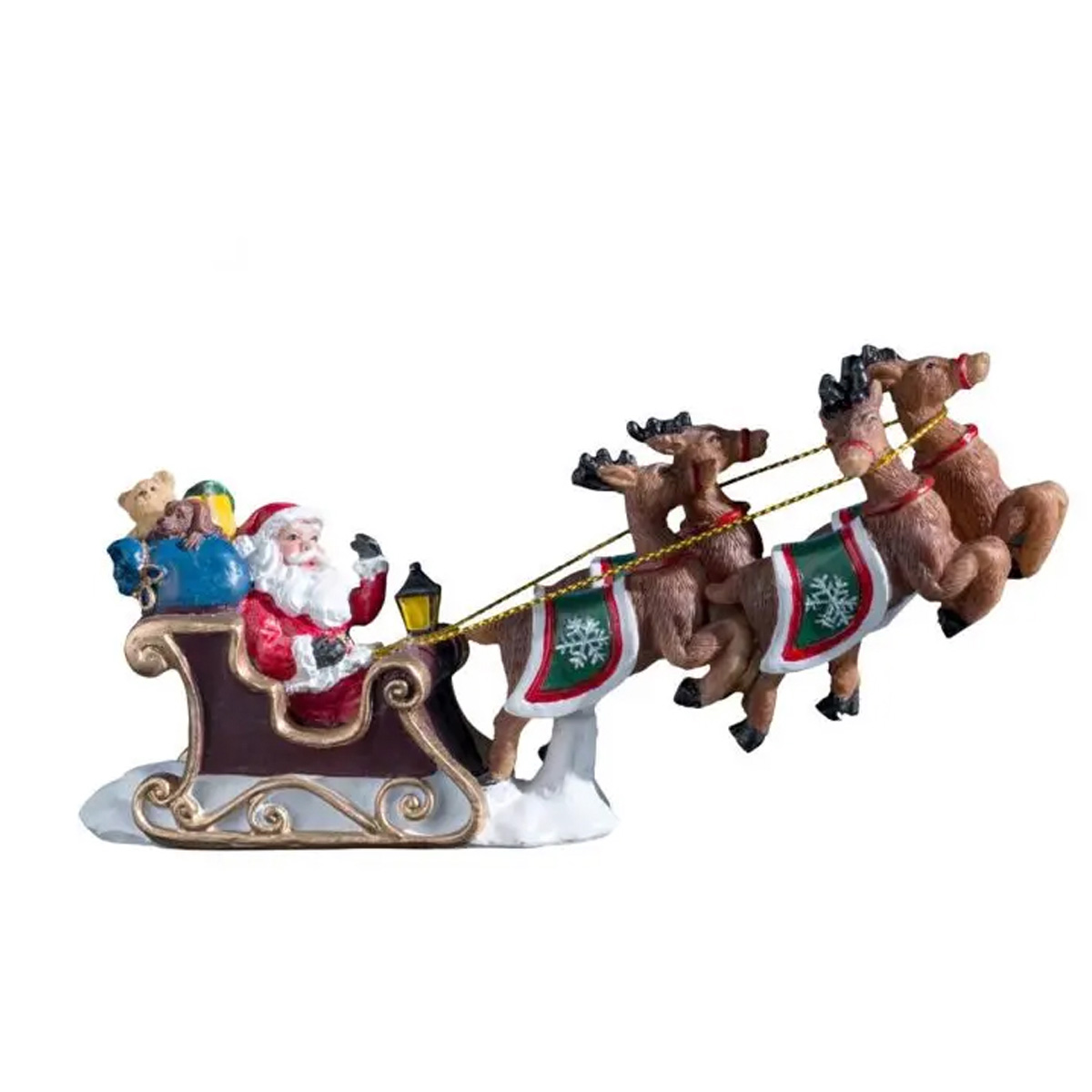 SANTA CLAUS IN SLEIGH POLYRESIN L.14,5XP.3,5XH.6,5CM