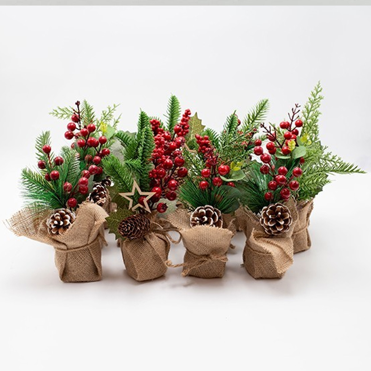 CHRISTMAS FLOWER POTS WITH BURST 22CM