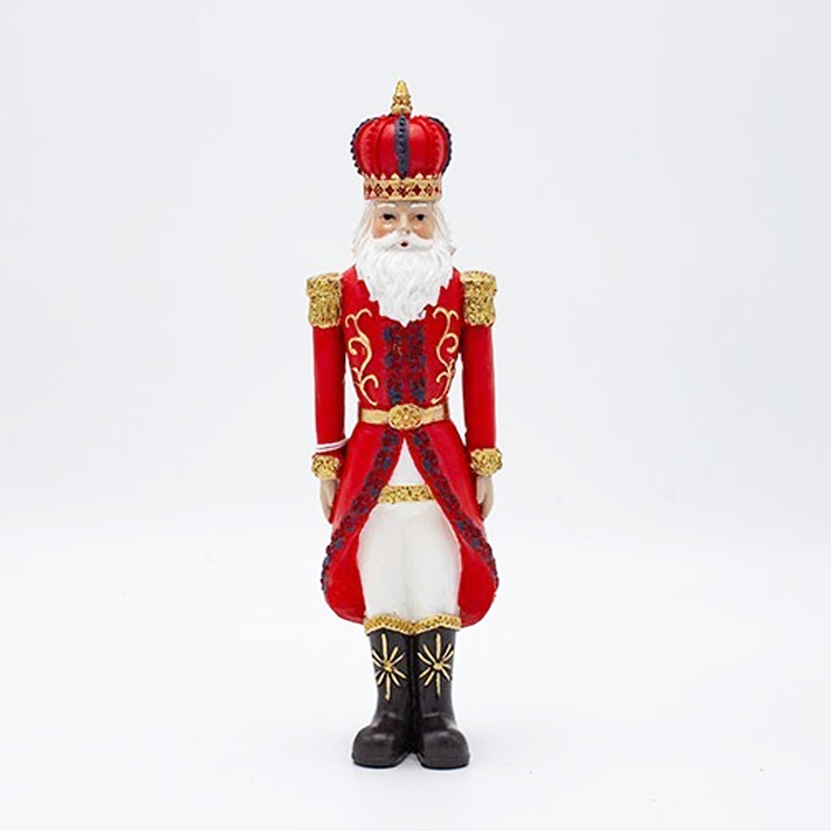CHRISTMAS POLYRESIN STAR WITH CROWN RED 23CM