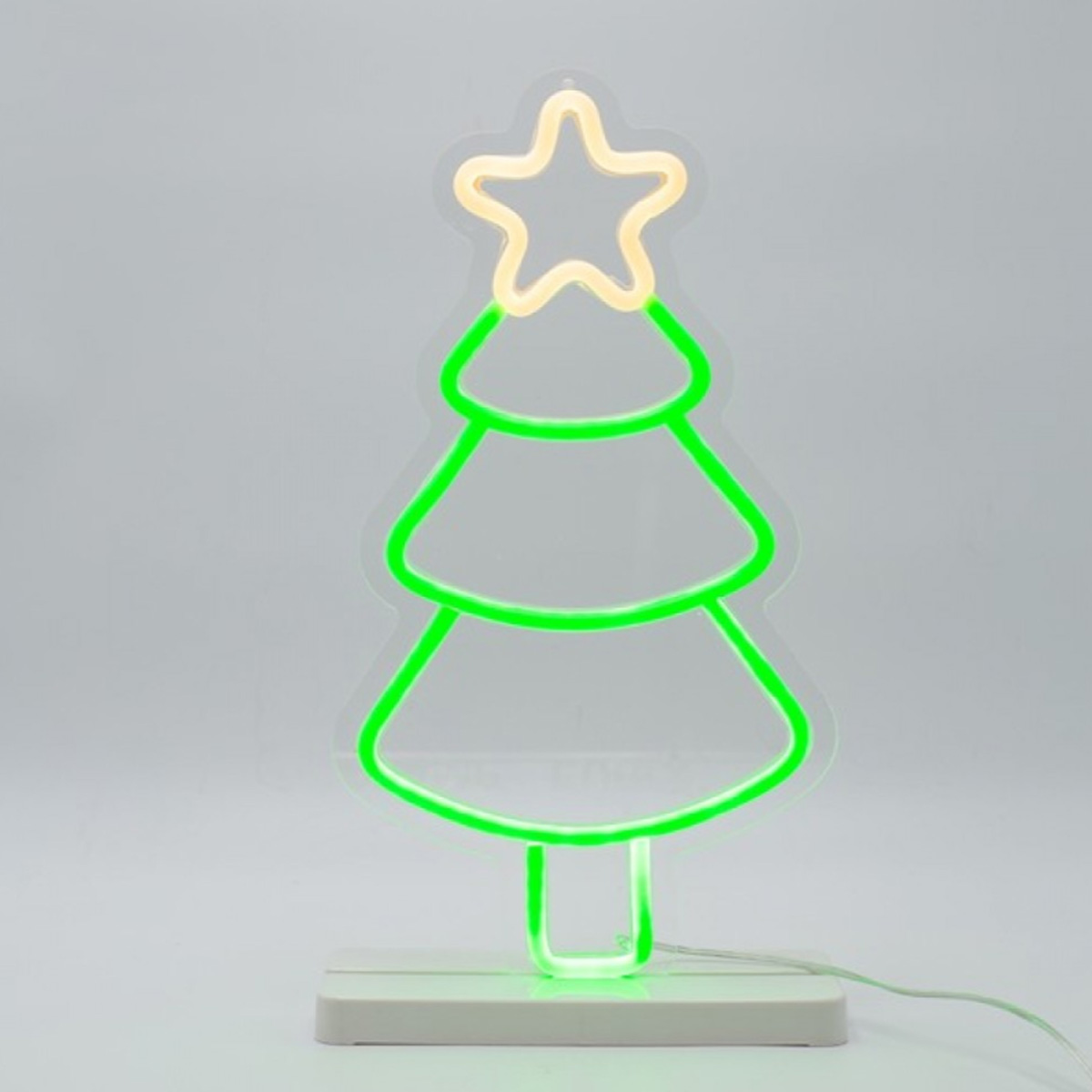 CHRISTMAS TREE GREEN NEON LED LIGHT TUBE, WITH TRANSFORMER 4.5V 19X35CM