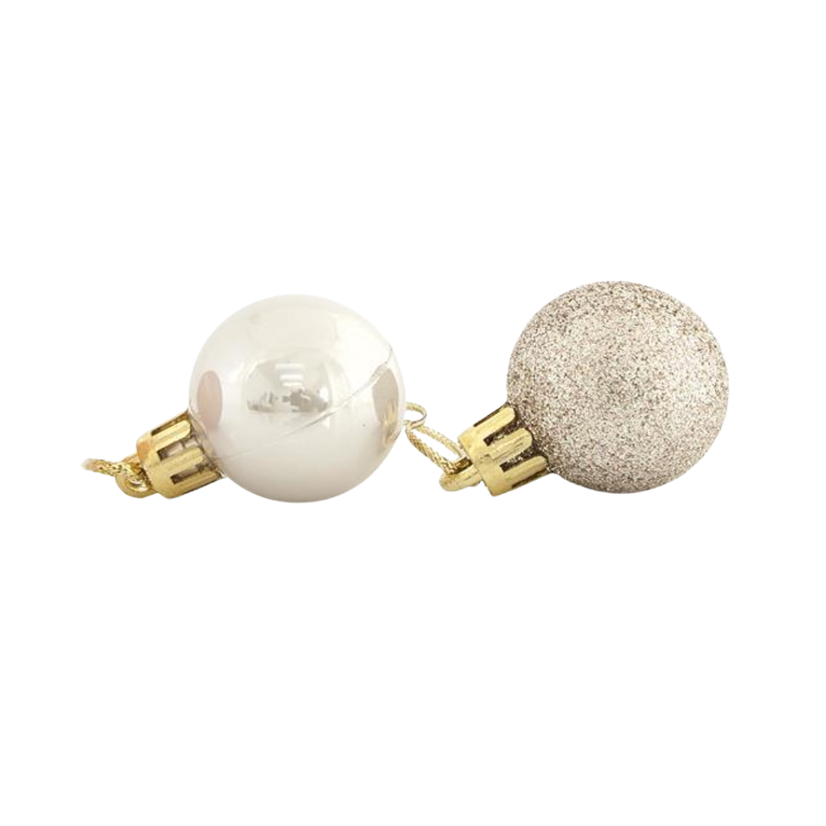 CHRISTMAS PLASTIC BALLS 27 PCS BEIGE 3CM