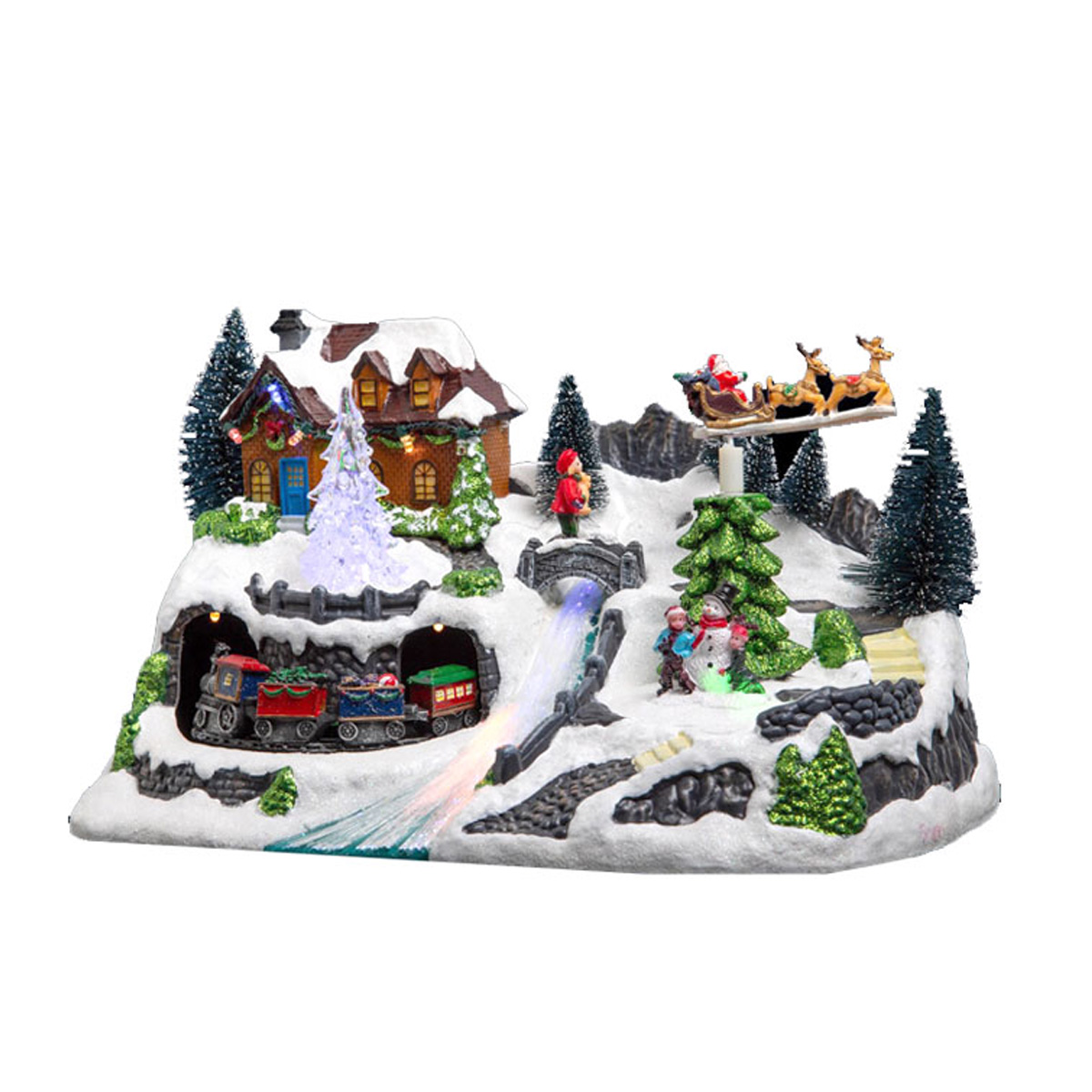CHRISTMAS VILLAGE WITH LED LIGHTING 30X19X18.5CM