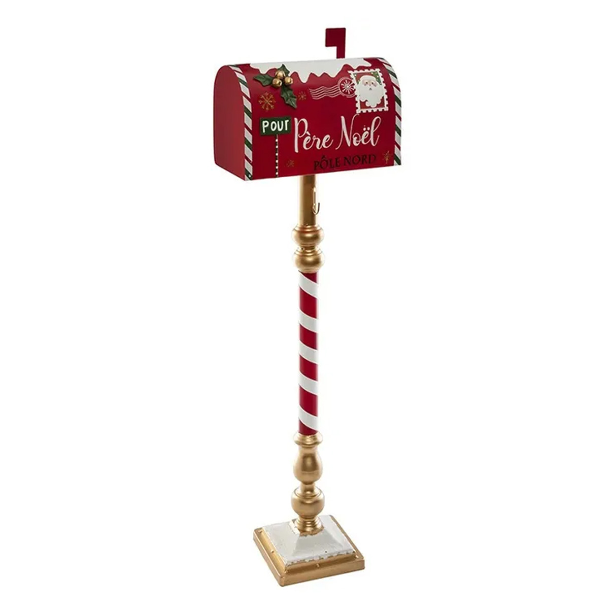 CHRISTMAS MAILBOX RED METAL H.100 CM