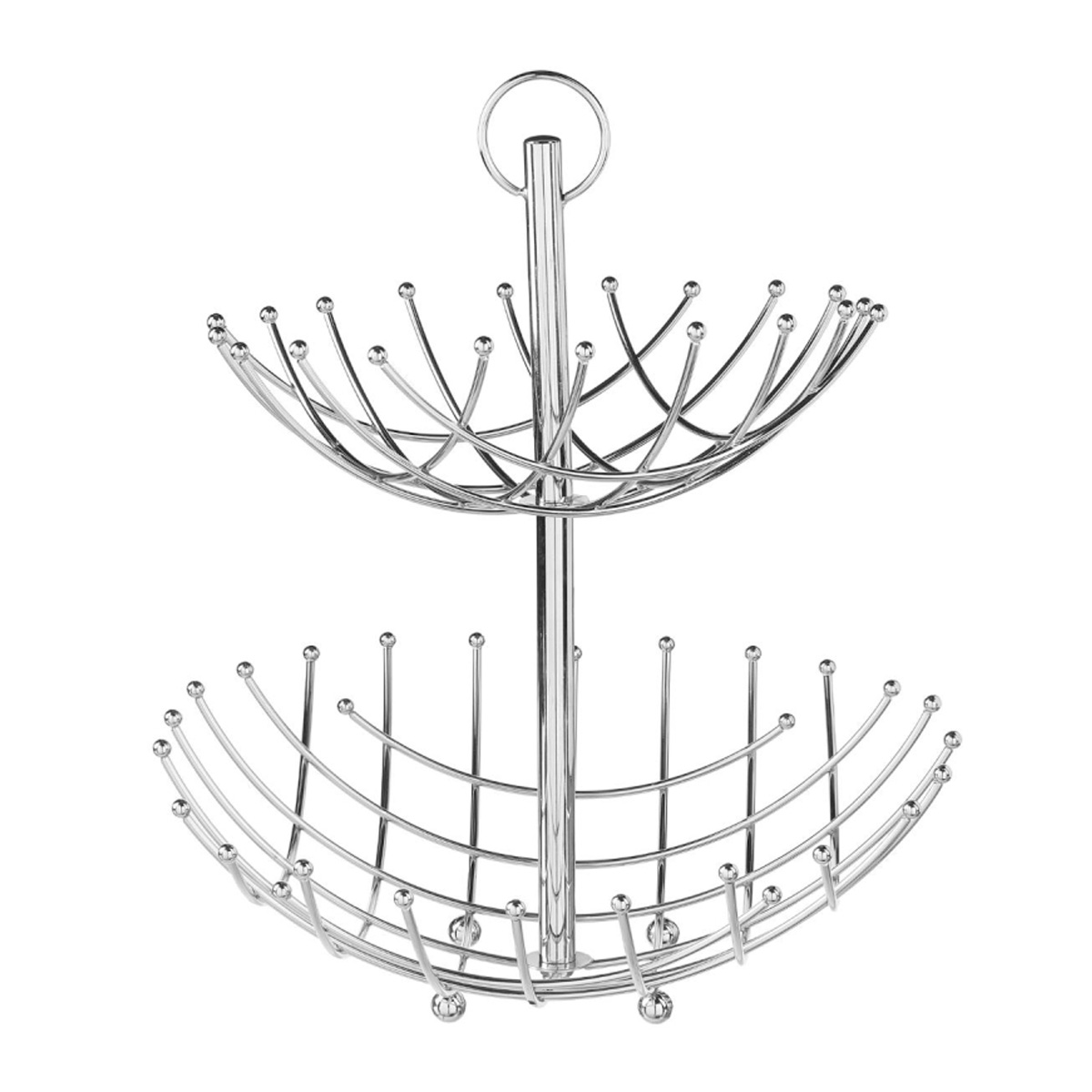 2-TIER CHROME FRUIT BOWL