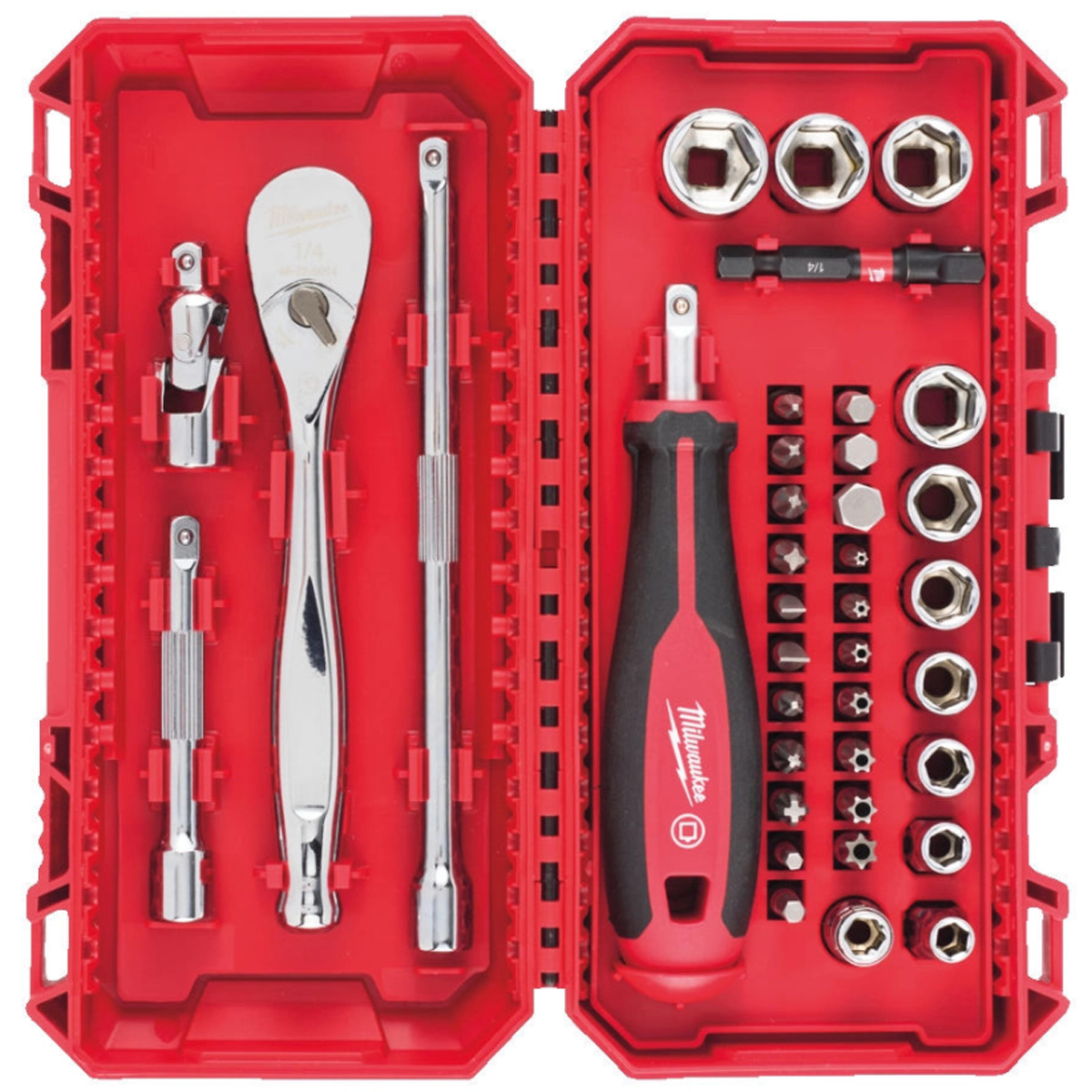 MILWAUKEE SOCKET, RATCHET AND BITS SET 1/4" 174161