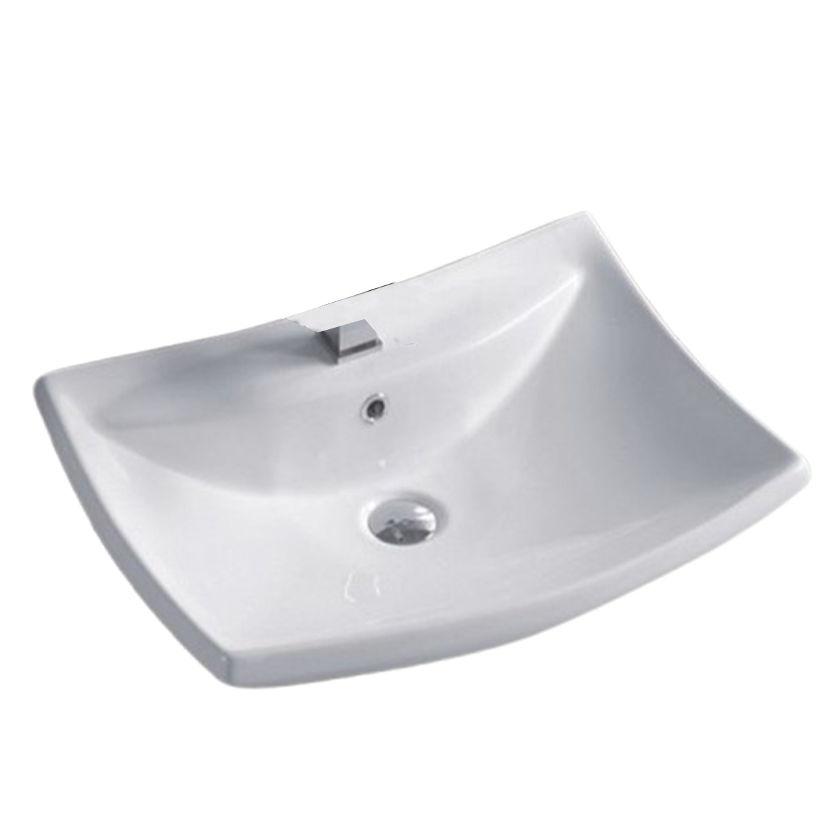 INTER CERAMIC WHITE CERAMIC WASHBASIN 60,5Χ44,5Χ18CM