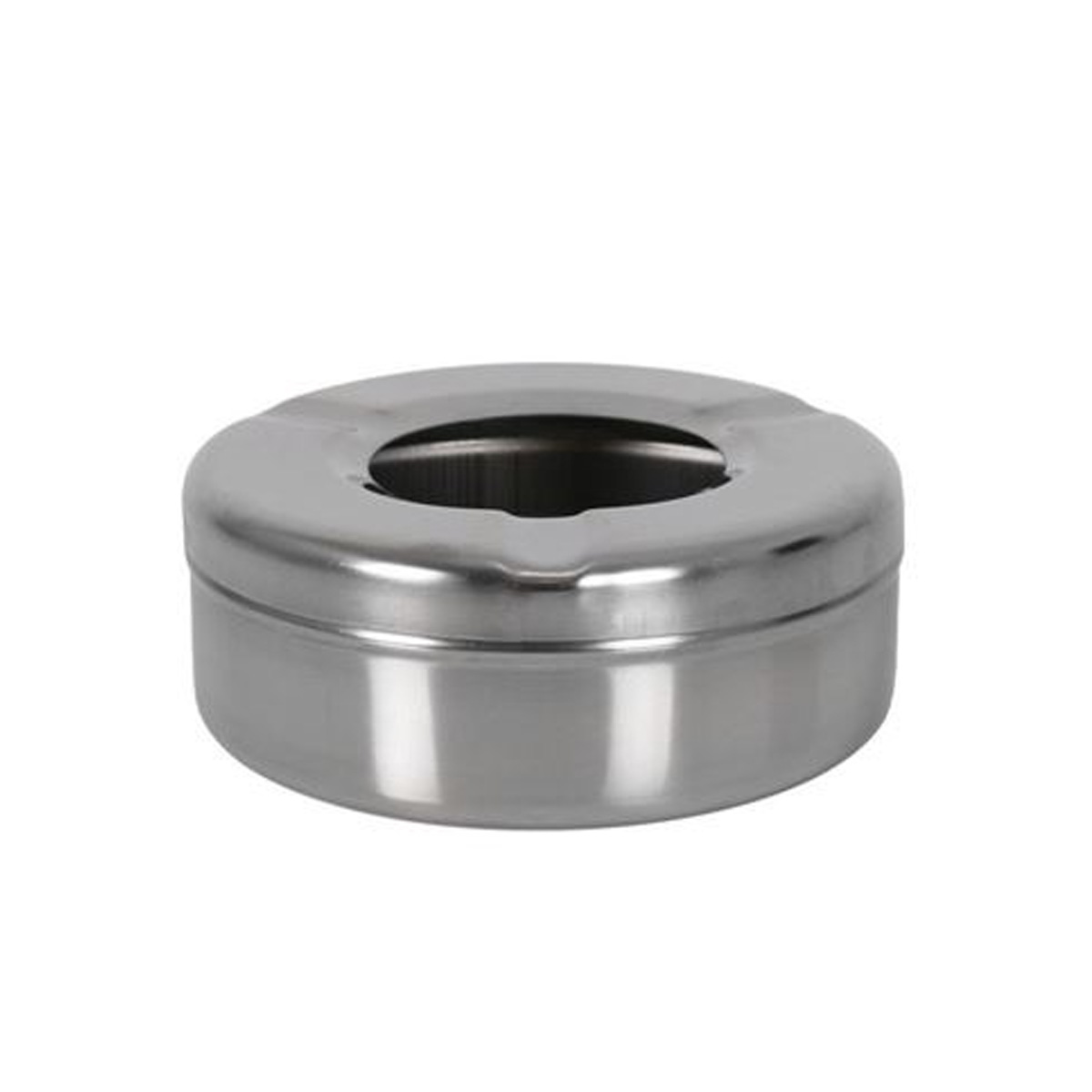 METAL WINDPROOF ROUND ASHTRAY S/S 10CM