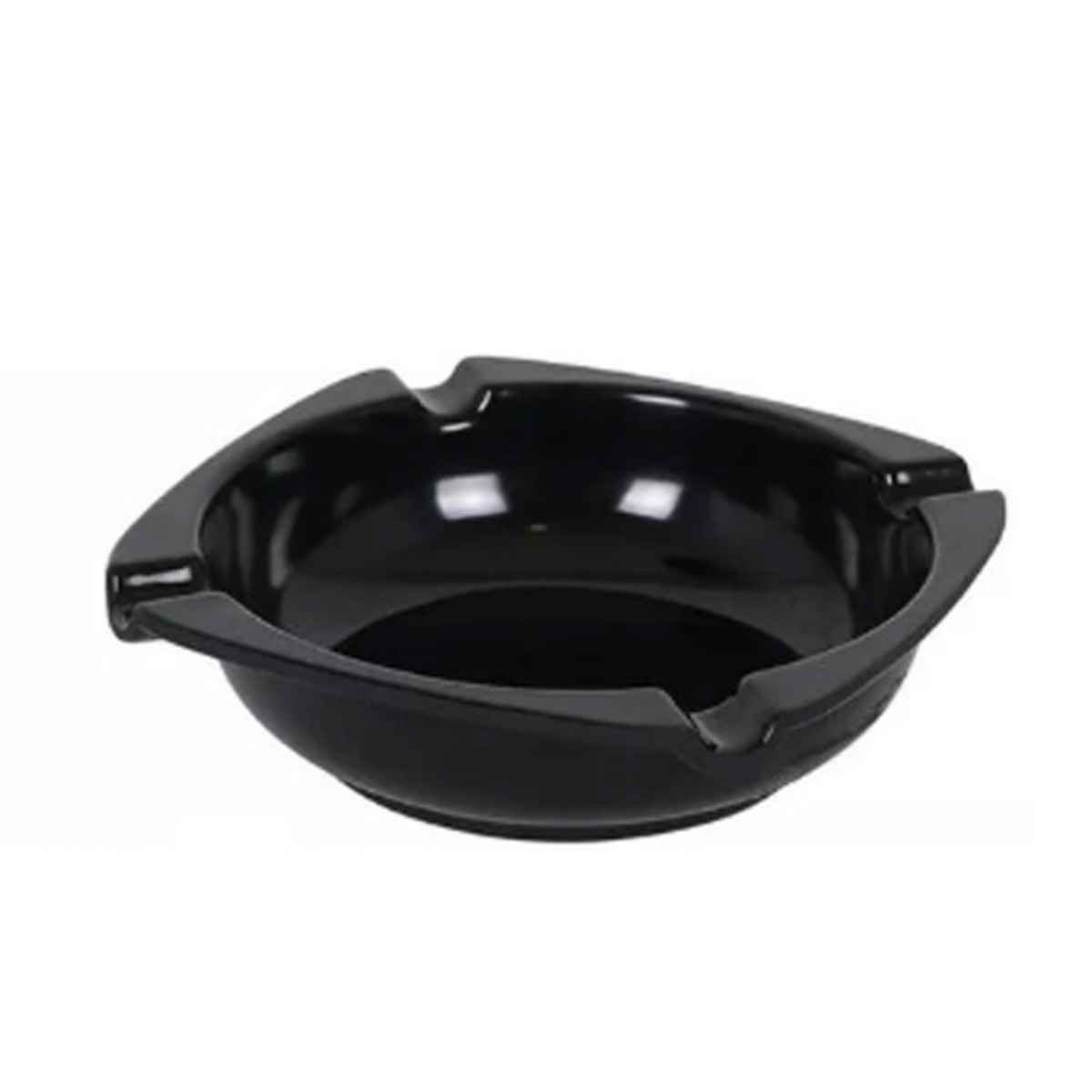 ROUND MELAMINE ASHTRAY BLACK 10CM