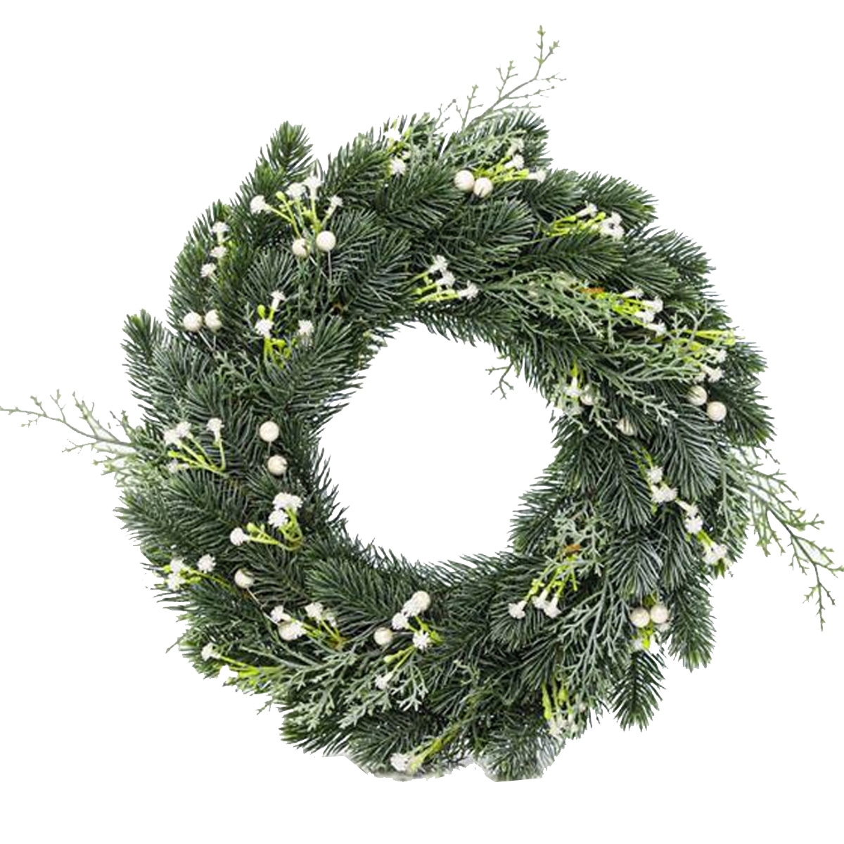 ΧΡΙΣΤΟΥΓΕΝΝΙΑΤΙΚΟ ΣΤΕΦΑΝΙ ΧΙΟΝΙΣΜΕΝΟ ΜΕ ΛΕΥΚΑ ΔΙΑΚΟΣΜΗΤΙΚΑ 34CM