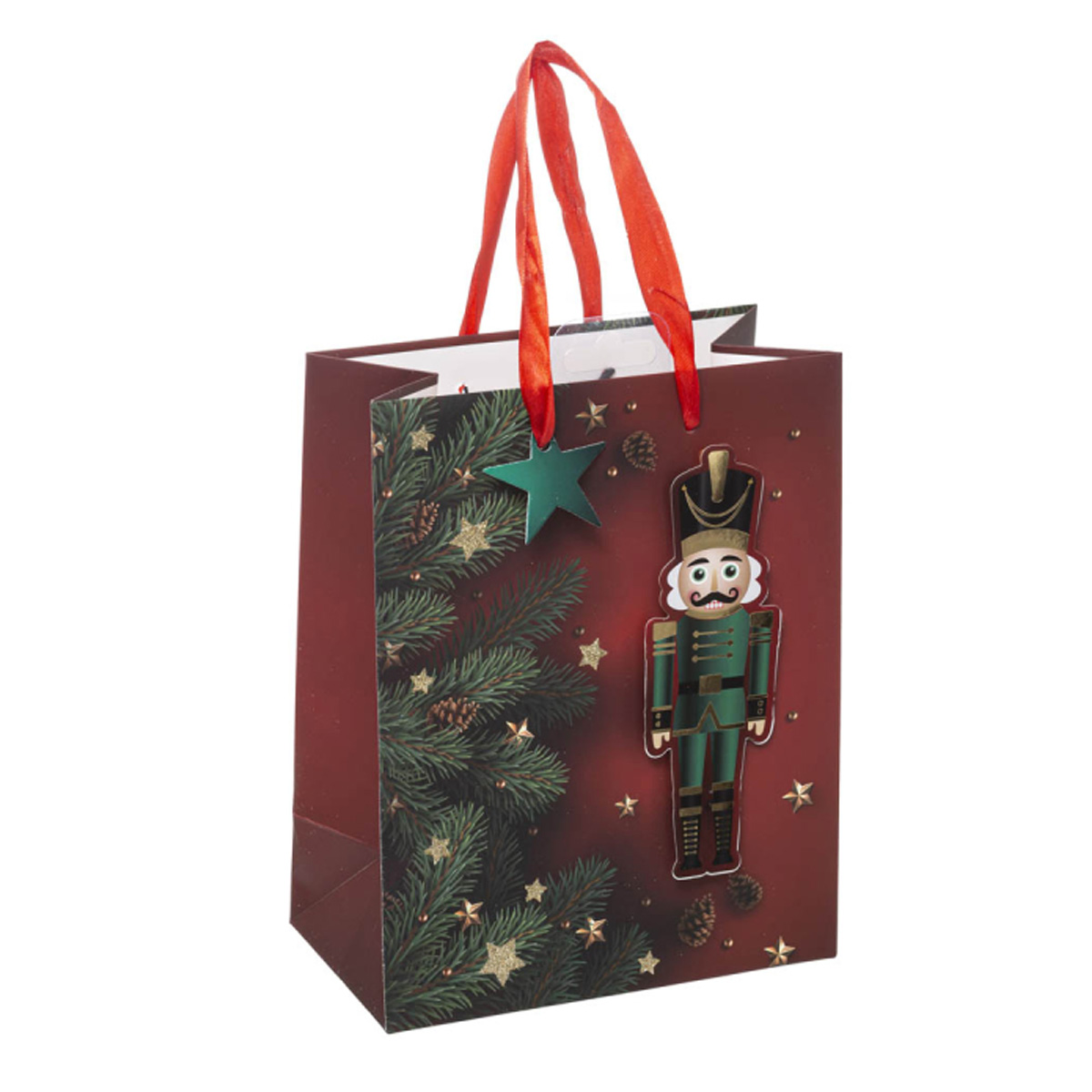 CHRISTMAS GIFT BAG WITH NUTCRAKE 18X10X23CM