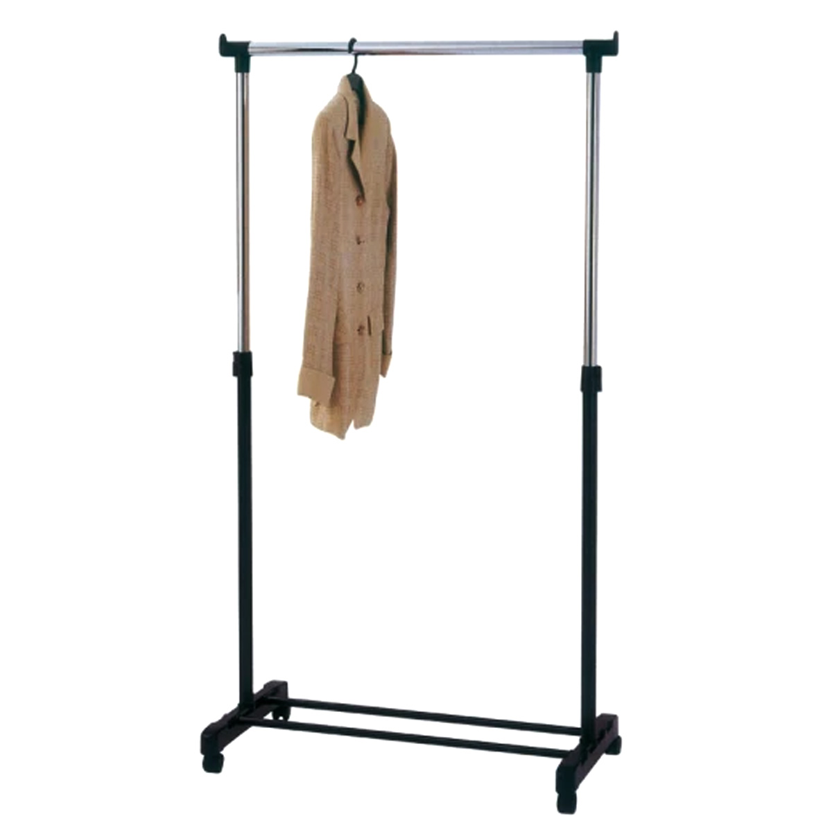 CLOTHING RACK ADJUSTABLE HEIGHT BLACK AND CROME - Image 2