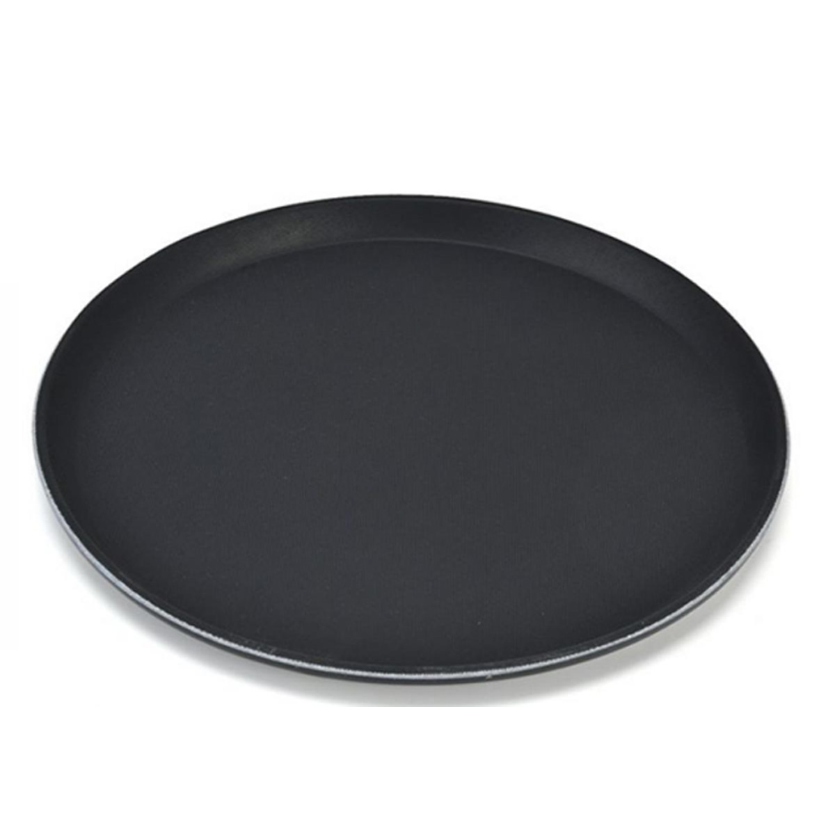 SERVING TRAY ANTI-SLIP ROUND BLACK