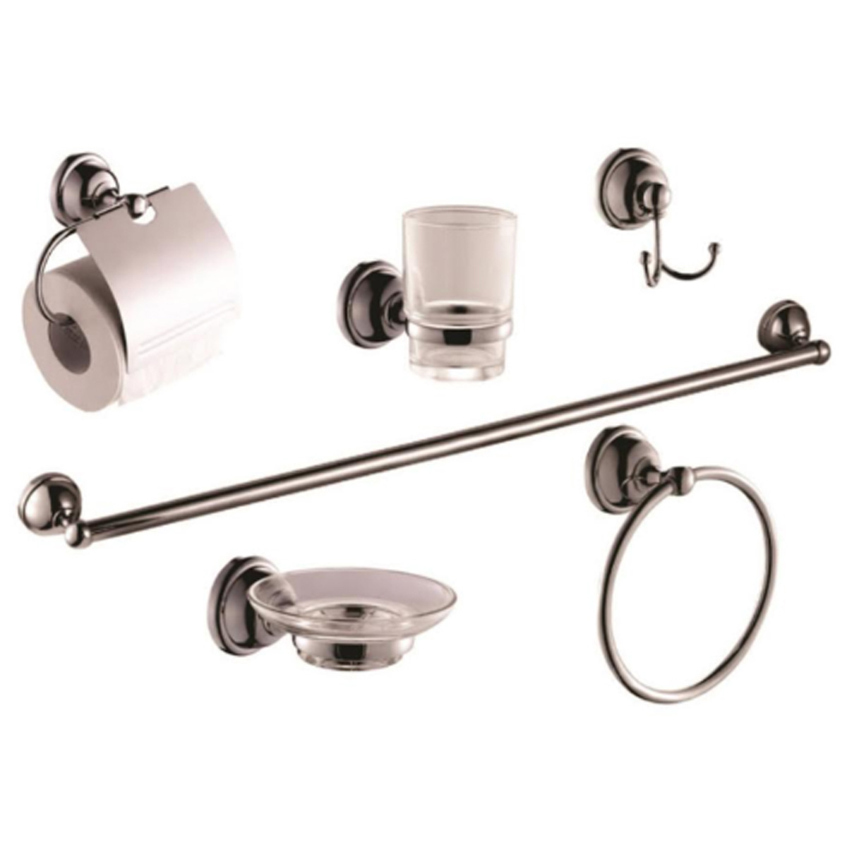 BATHROOM ACCESSORIES SET 6 PCS METAL