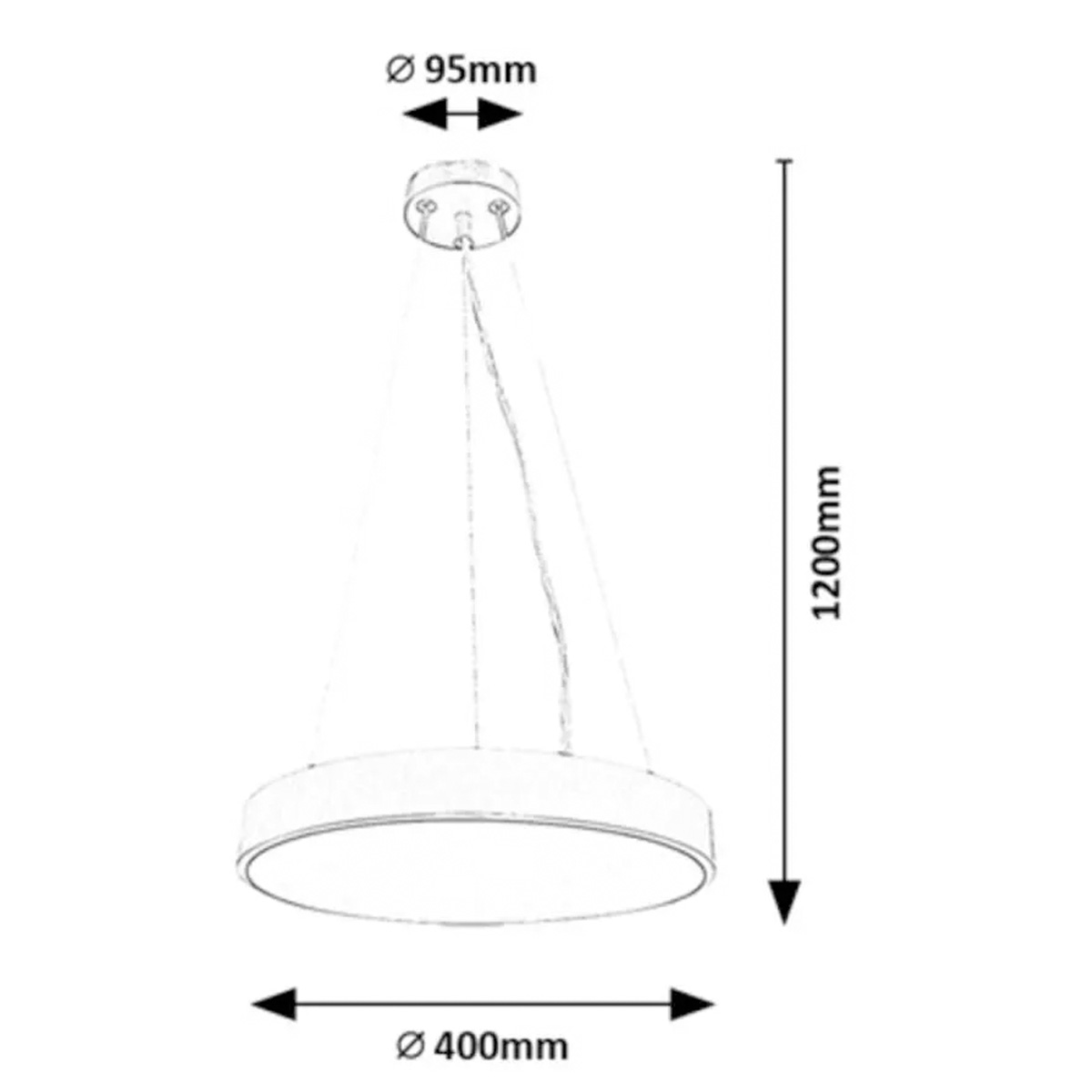 TESIA HANGING CEILING LIGHT LED 36W D40CM SILVER - Image 2