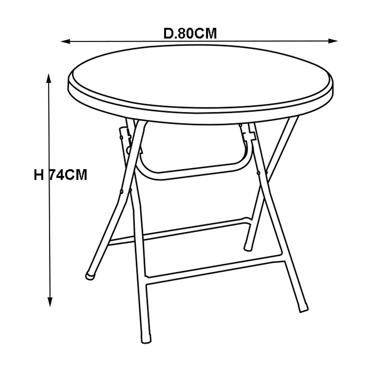 ΑΝΑΔΙΠΛΟΥΜΕΝΟ ΠΛΑΣΤΙΚΟ ΤΡΑΠΕΖΙ ΣΤΡΟΓΓΥΛΟ Δ. 80CM - Image 3