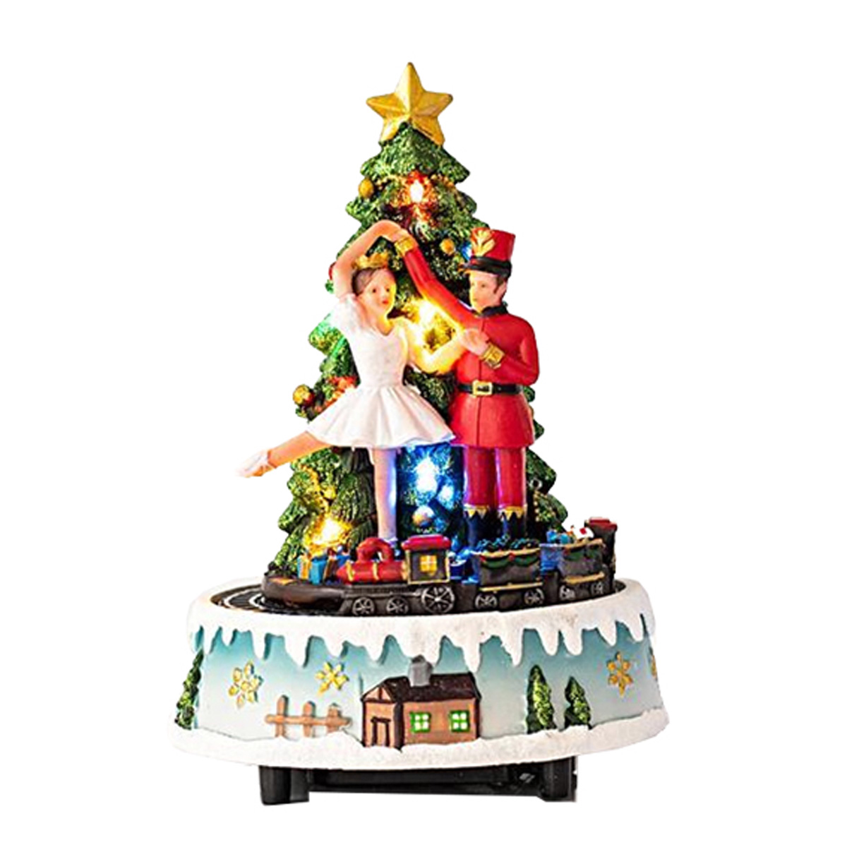 ΧΡΙΣΤΟΥΓΕΝΝΙΑΤΙΚΟ ΔΕΝΤΡΟ ΜΕ ΧΟΡΕΥΤΕΣ ΚΑΙ ΤΡΕΝΟ 8 LED ΜΕ ΜΟΥΣΙΚΗ ΚΑΙ ΚΙΝΗΣΗ 14,5X14,5X20,5CM